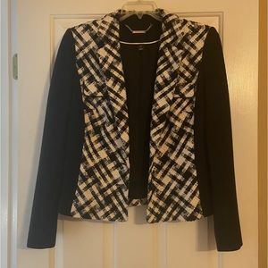 Black& white plaid blazer with black side details